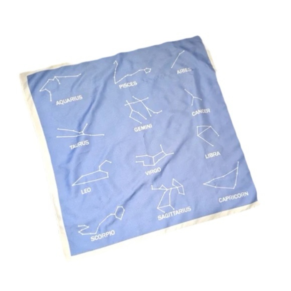 J. Crew Zodiac Constellation Blue and white Scarf Bag Charm GUC Star